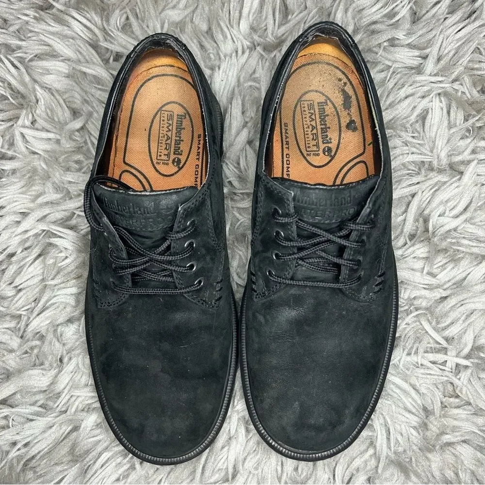 Timberland black suede lace up waterproof oxfords men’s shoe size 7.5
